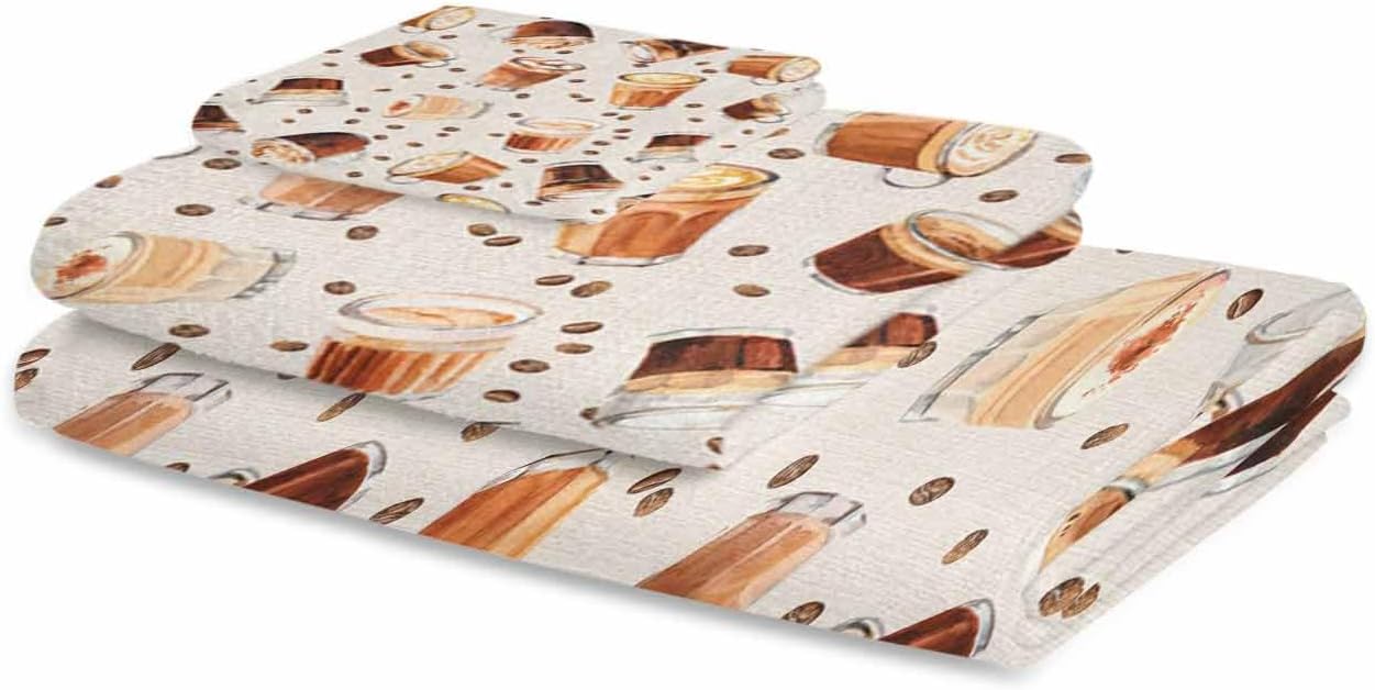 Chees D Zone Retro Coffee Bean Bath Towel Set