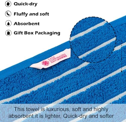 CASA COPENHAGEN 6 Piece Towel Set - Electric Blue 1
