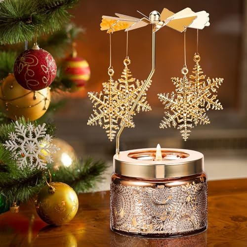 DAISRED Rotatable Scented Candle with Snowflake Design