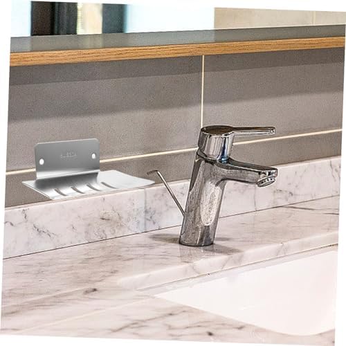 COOLHIYA Wall Mount Soap Dish No Drilling Needed Groove Design