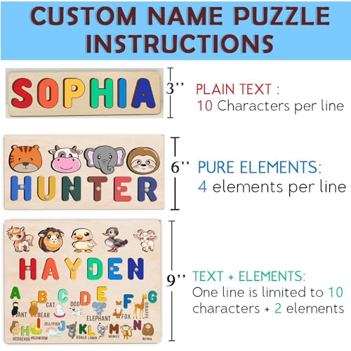 Personalized Wooden Name Puzzle for Baby 1-3 Years