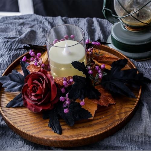VIVIANYO HD Halloween Candle Wreath Red