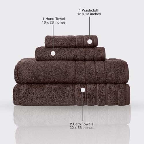 Towels Beyond Luxury 4 Piece Towel Set Chocolate