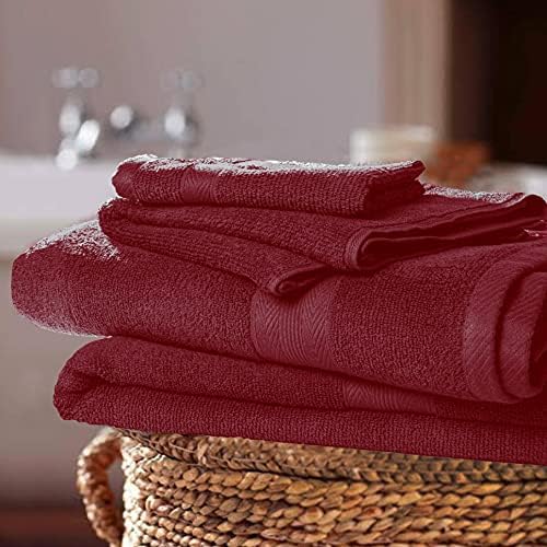 BOUTIQUO 8 Piece Towel Set - Ultra Soft Hotel Spa Quality Burgundy