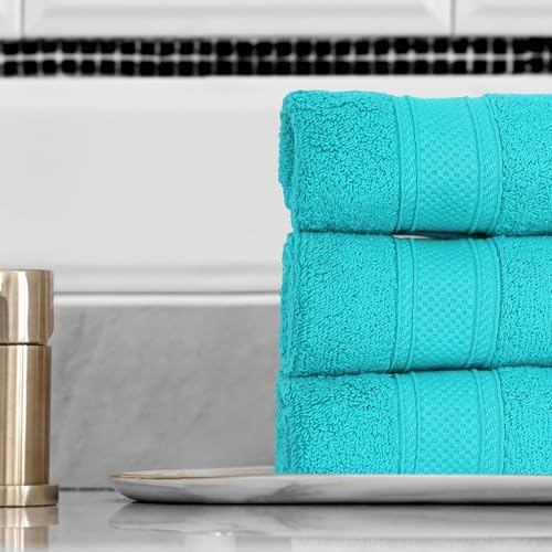 MoNiBloom 8-Piece Cotton Bath Towel Set - Turquoise