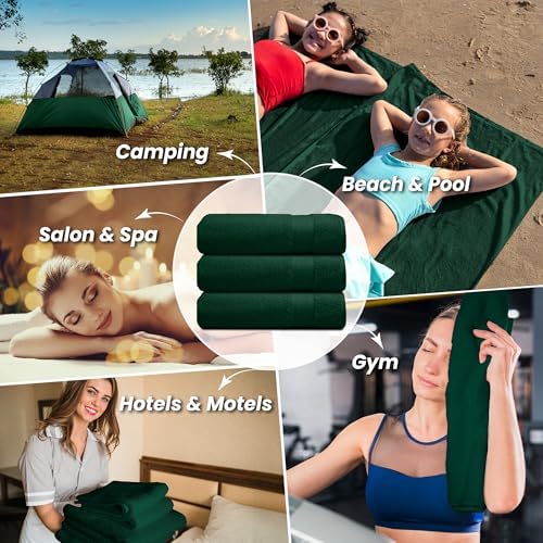 Hunter Green Washcloth Set 12 Pack 12 Inch 100 Cotton