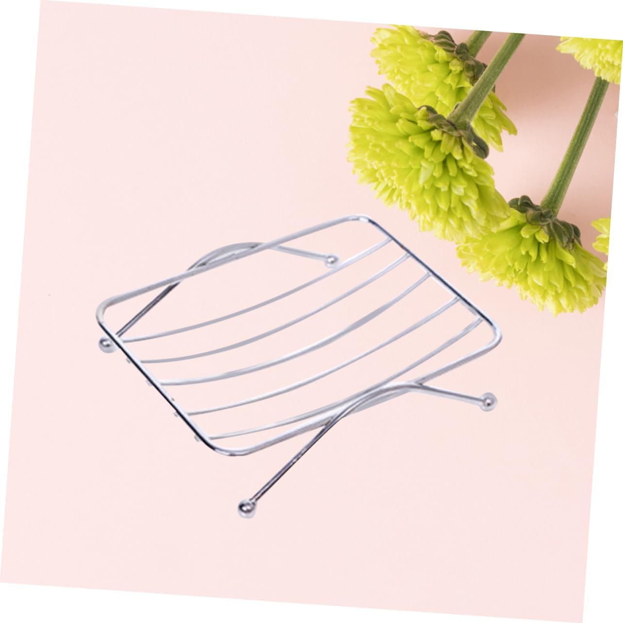 Yardenfun 1pc Wall Mounted Stainless Steel Soap Dish Holder Square Shape No Drilling