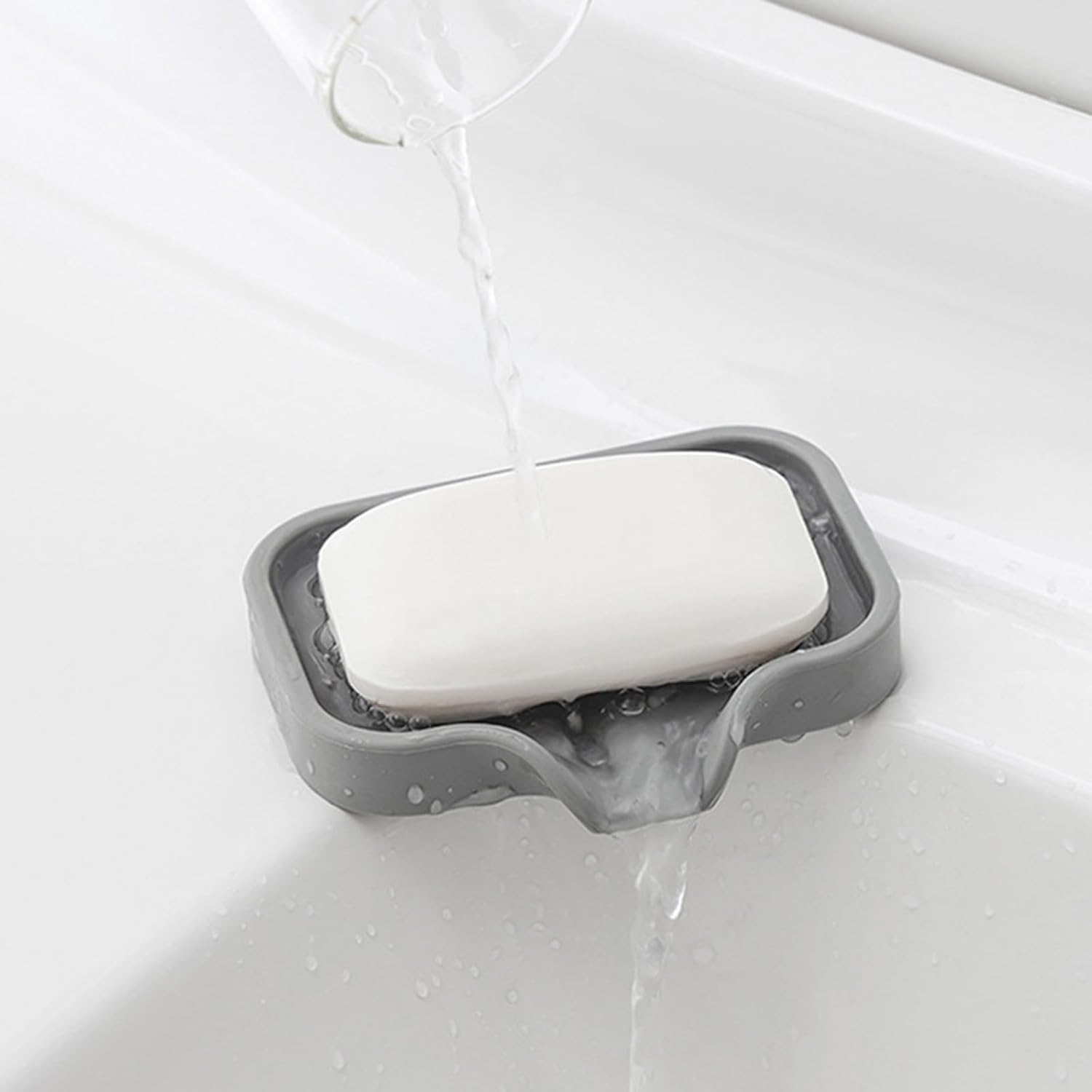 ZMYING Portable Silicone Soap Tray for Bathroom and Travel