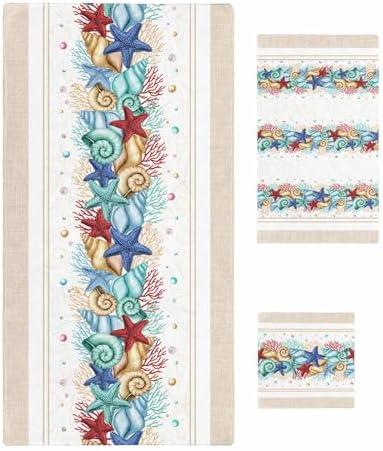 Ocean Coral Beach Starfish Bath Towel Set