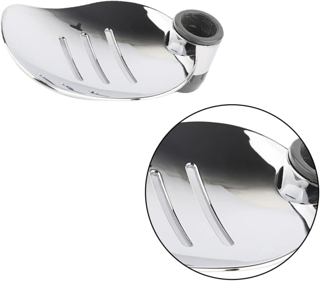 GLEAVI 2pcs Silver Soap Tray Holder for Shower Bathroom