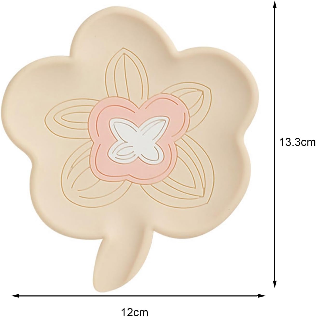 Pink Flower Shape Non-Slip Soap Dish with Drainage