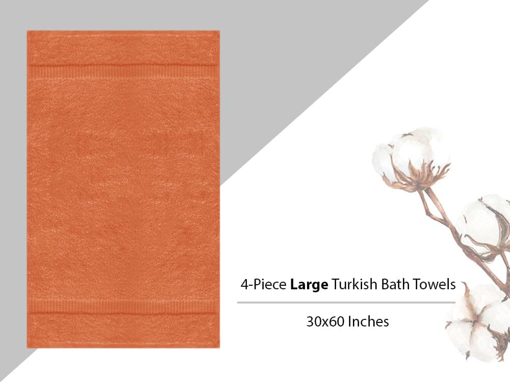 Towel Bazaar Premium Turkish Towel Set 4-Piece 30x60 Inches