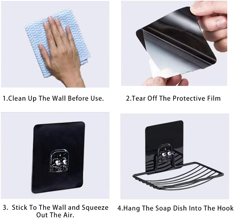 QIVANLIFE Soap Dish Holder Adhesive 304 Stainless Steel Wall Mounted 1 Piece Silver
