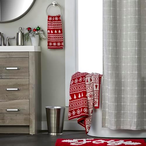 SKL Home Winter Fair Isle Bath Towel Red