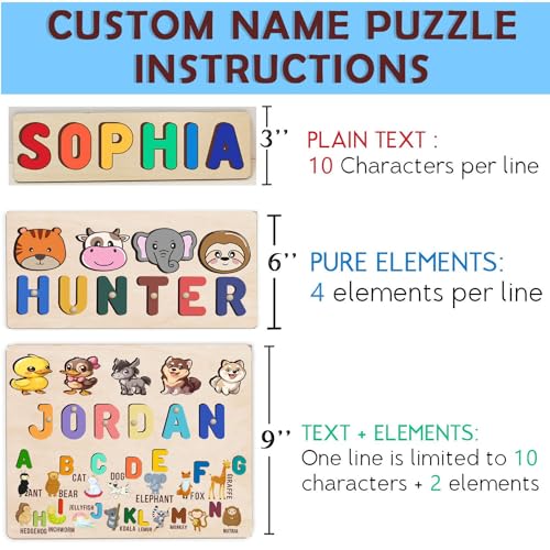 Personalized Wooden Name Puzzle for Baby Toddler