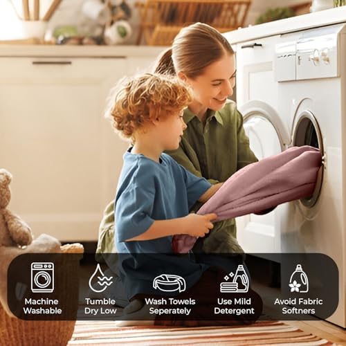 DAN RIVER 4 Pack Bath Towels DustyRose 22x44 Inches