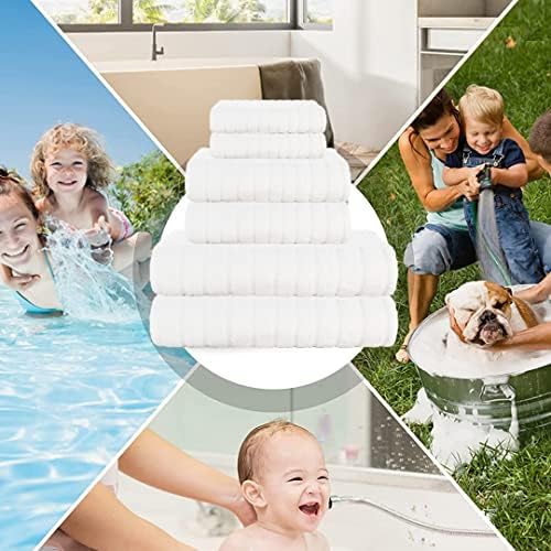CASA COPENHAGEN White Egyptian Cotton Towel Set of 6
