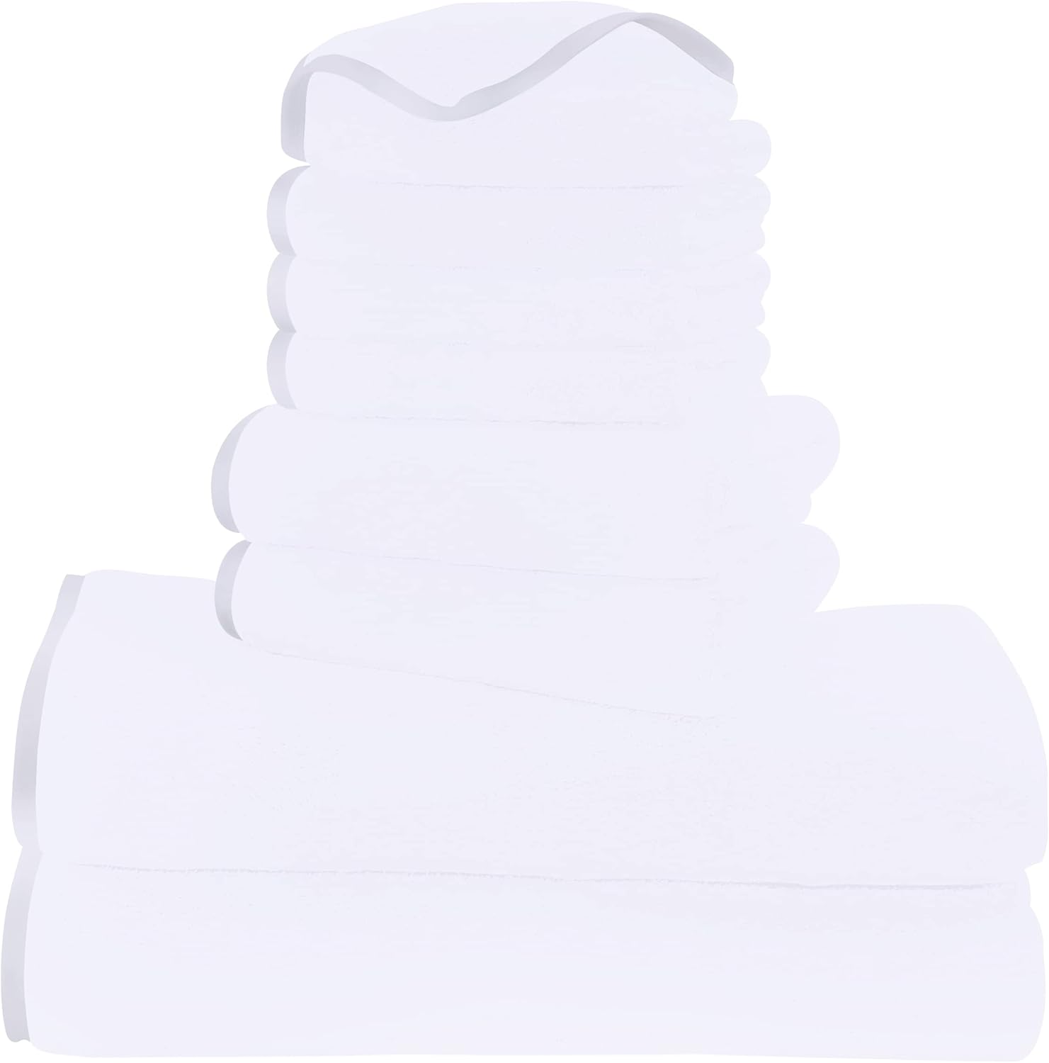 Cosy Family 8-Piece Microfiber Towel Set White