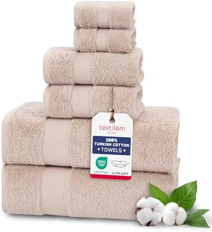 Textilom 6 Pcs Bath Towel Set - Hotel Spa Quality