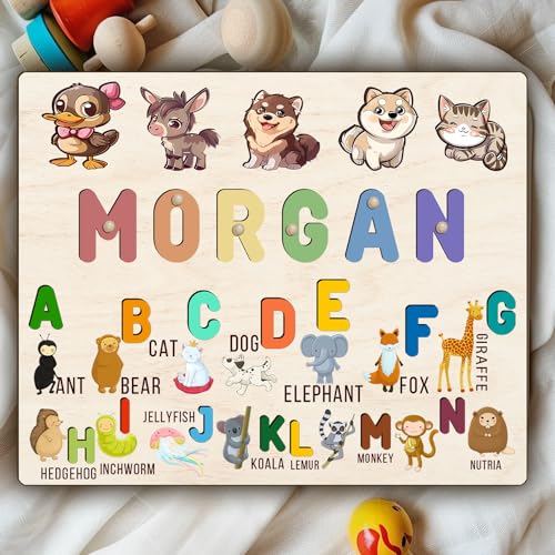 Personalized Wooden Name Puzzle for Toddlers 1-3 1