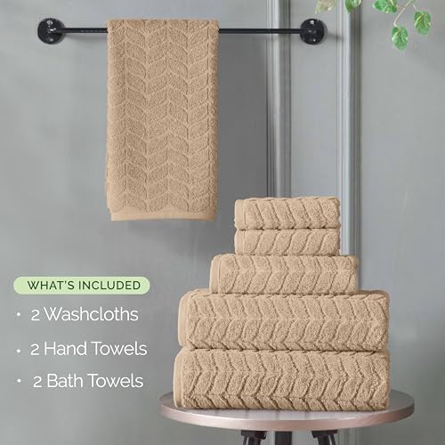 Elegant Comfort 6-Piece Turkish Cotton Towel Set - Taupe