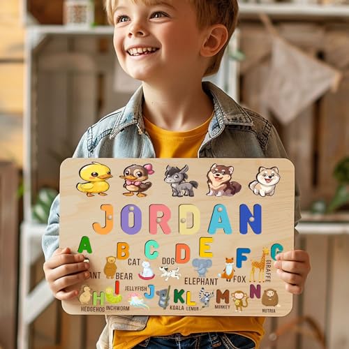 Personalized Wooden Name Puzzle for Baby Toddler