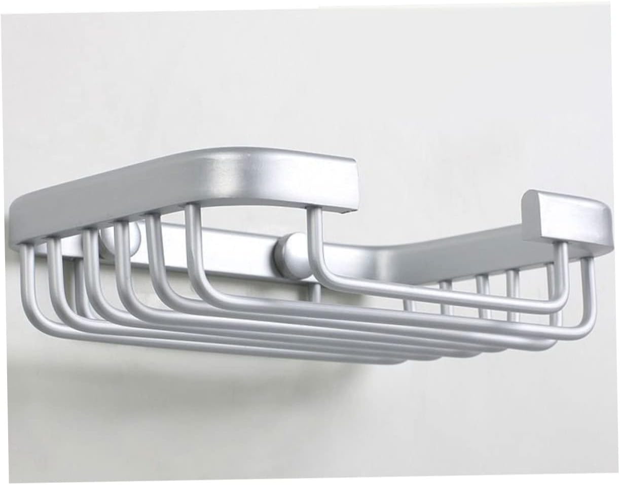 Brushed Aluminum Soap Rack with Sponge Holder and Storage Baskets