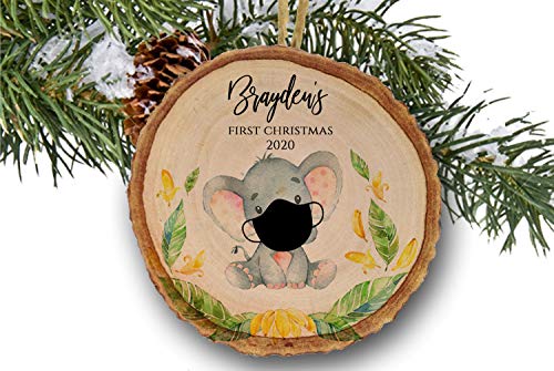 Personalized Baby Elephant Christmas Ornament 2020