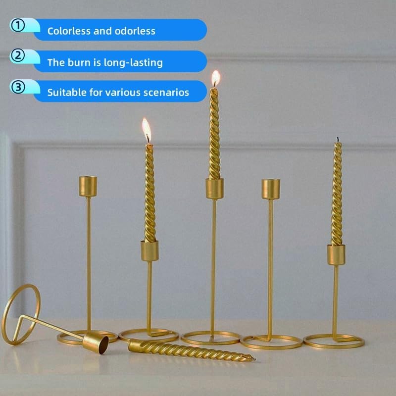 Gold Taper Candles 98 Tall 12 pcs Festive Oil Infused