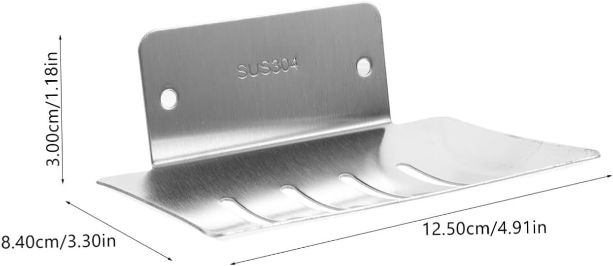 Ciieeo Drainage Soap Dish Wall Mount Holder No-Screw Design Universal Fit