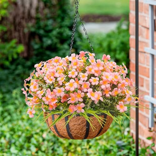 36pcs Mixed Pink Artificial Plants for Outdoor Decor