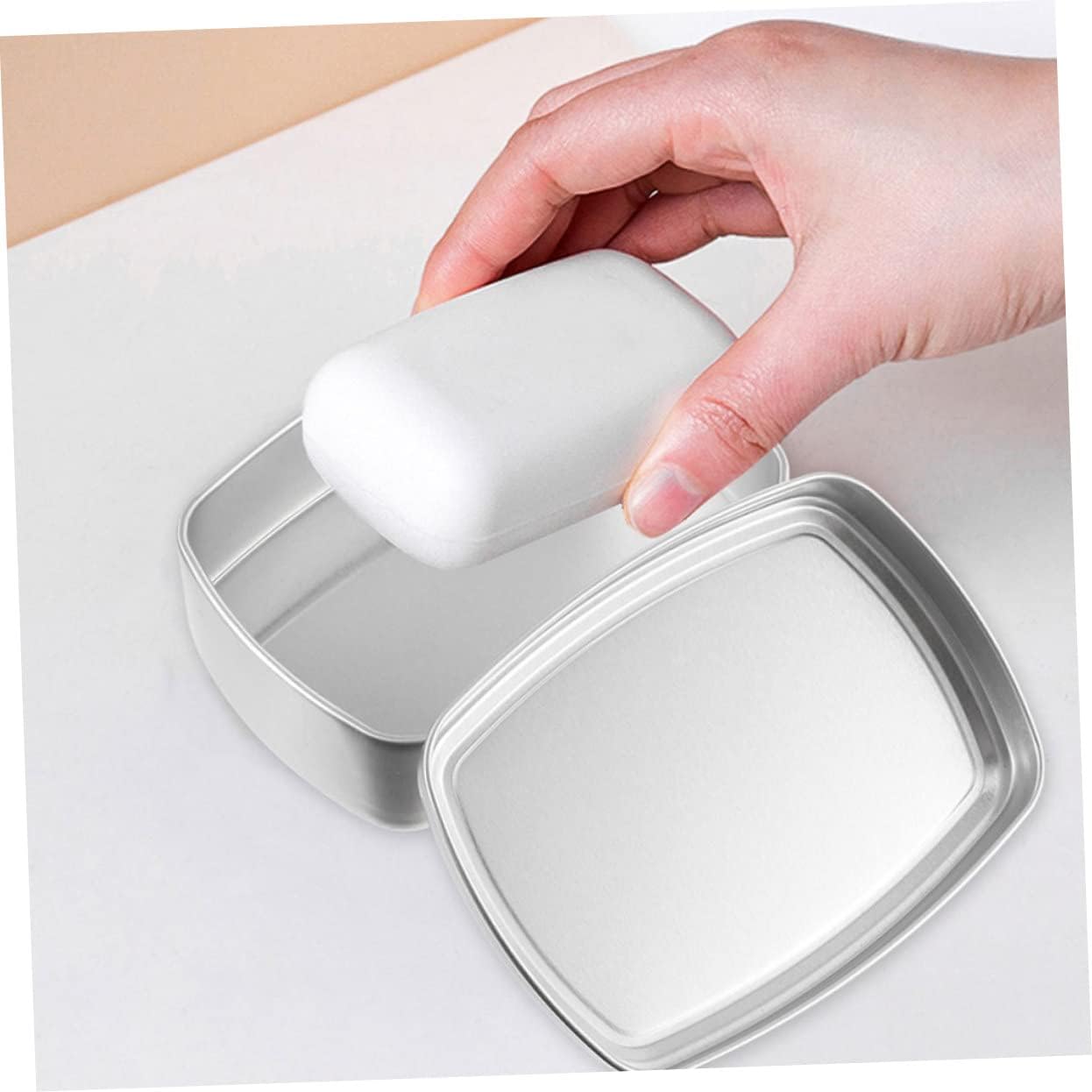 HOMSFOU 4Pcs Durable Aluminum Soap Holders
