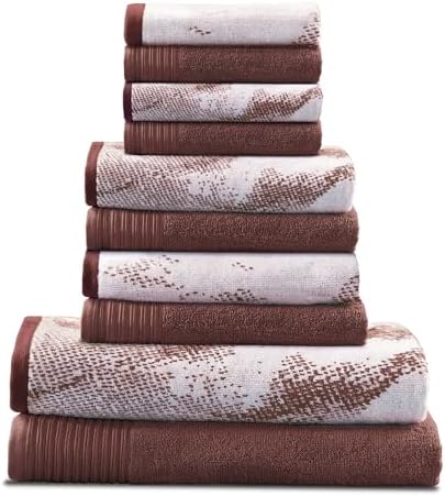 Superior Cotton 10-Piece Towel Set Brown