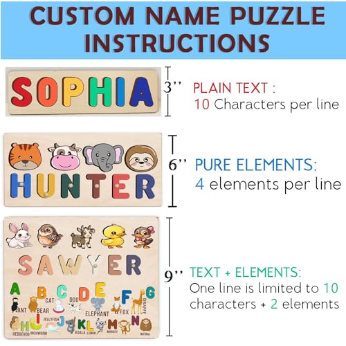 Personalized Wooden Name Puzzle for Baby Boy or Girl