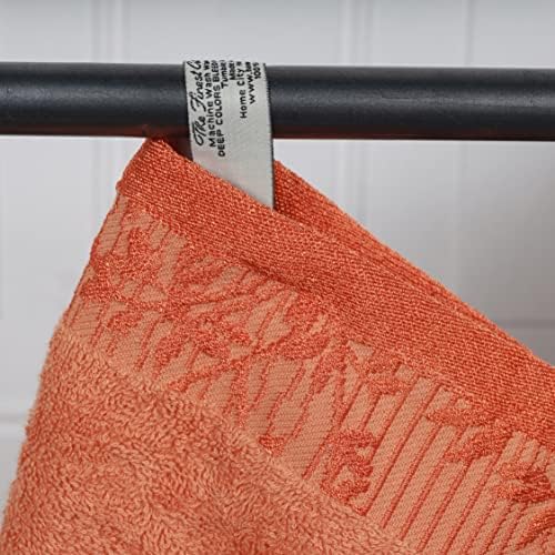 Superior 6 Piece Cotton Towel Set with Floral Border