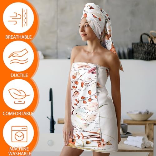Preboun 3 Pack Autumn Pumpkin Bath Towels Set 1