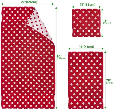 Beachland Reversible Polka Dot Bath Towel Set - 8 Pack