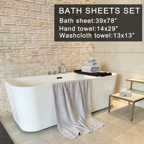 YTYC Oversized Bath Towel Set of 6 - Super Soft