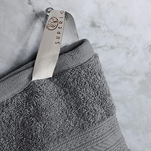 Superior 8-Piece Cotton Towel Set - Grey