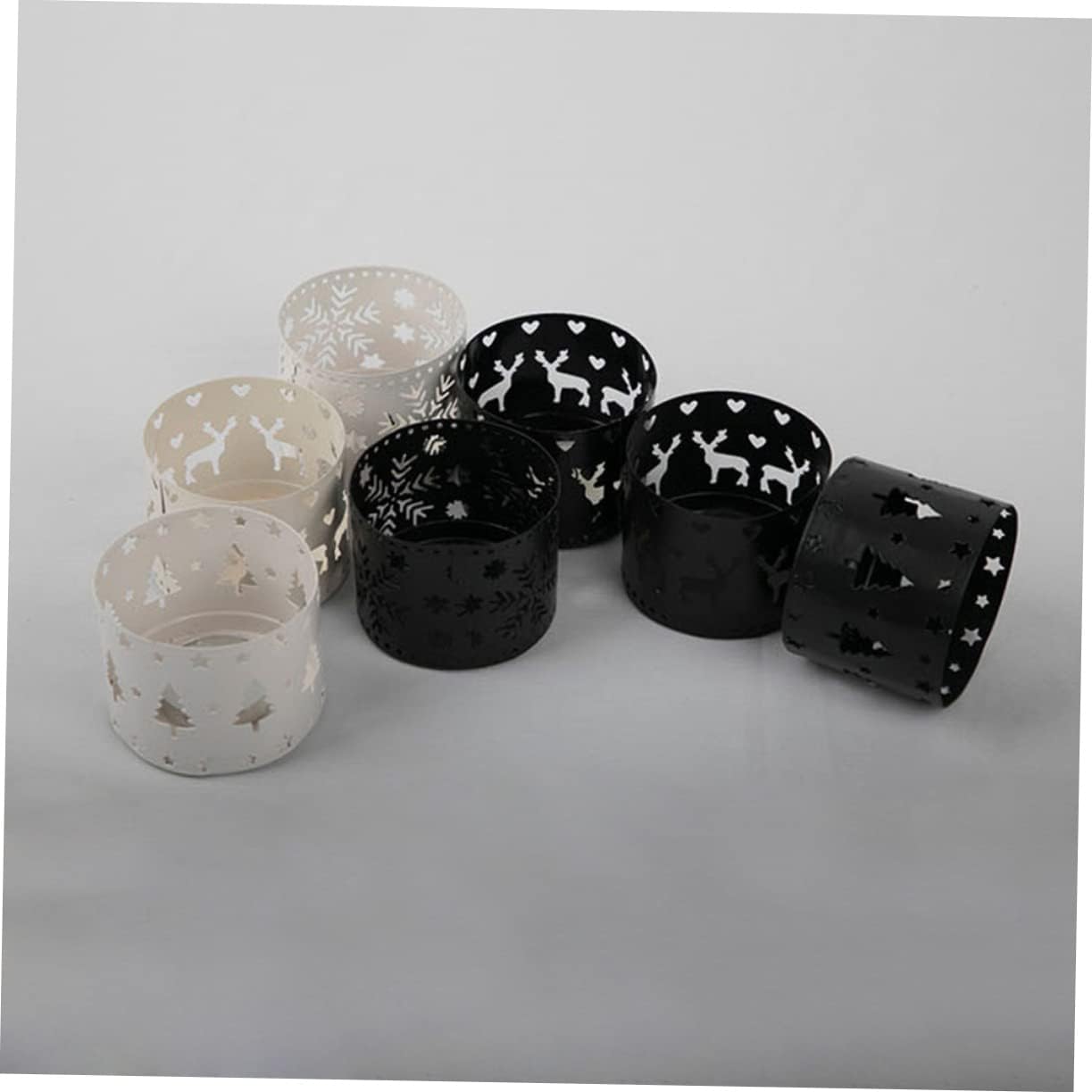 Retro Christmas Decor Iron Candle Holder Snowflake Pen Stand