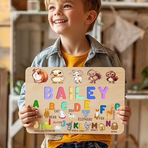 Personalized Wooden Name Puzzle for Kids 1-3 Years 1