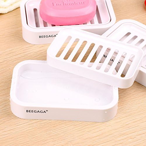 BEEGAGA Double Layer Plastic Soap Dish Holder