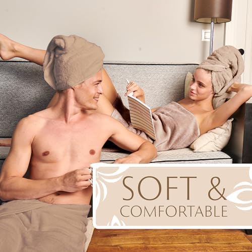 MAURA Biege Bath Towel Set of 8 - Hotel Quality