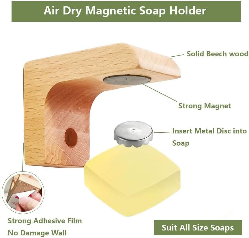 Magnet Air Dry Soap Holder 6pcs Caps 2pcs Tapes
