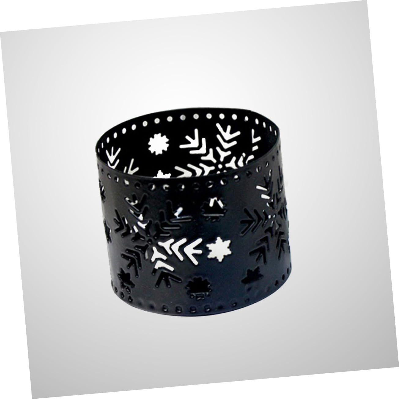Retro Christmas Decor Iron Candle Holder Snowflake Pen Stand