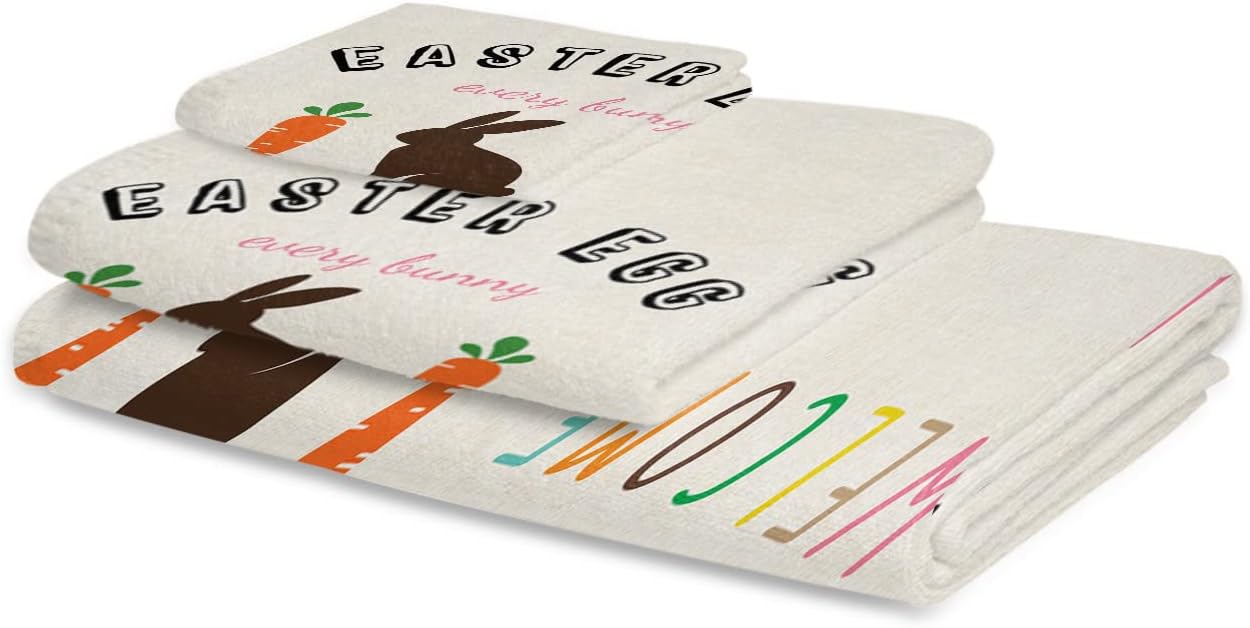 Chees D Zone Easter Bunny Carrot Bath Towel Set