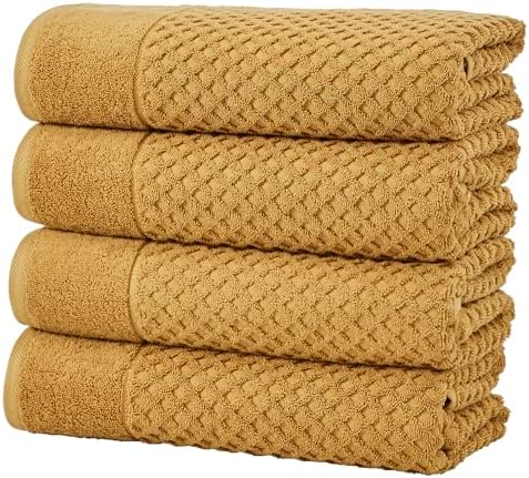Great Bay Home Yellow Bath Towels 4 Pack - 54x27 Absorbent Towels