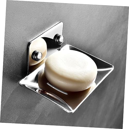 Healifty Modern Stainless Steel Soap Dish Holder for Bathroom Kitchen and Laundry