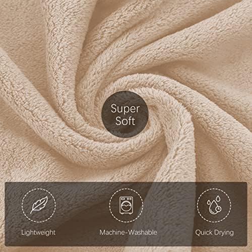 TENSTARS Luxury Silk Hemming Towel Set - 6 Pieces Brown 1