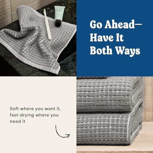 ONSEN Terry Cotton Bath Towel Set - Quick Drying Lightweight